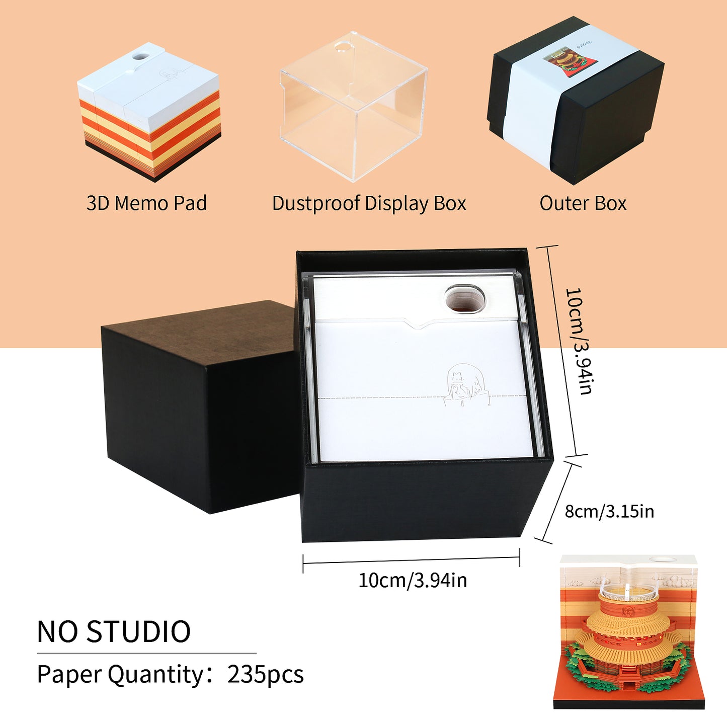 Hokage's Office Residence building 3d memo pad