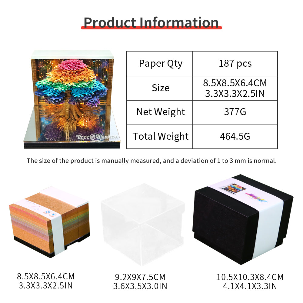 Tree of Chakra(Tree of Life) 3D Memo Pad With Calendar