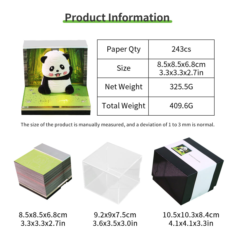 Smile Cute Panda 3D Memo Pad