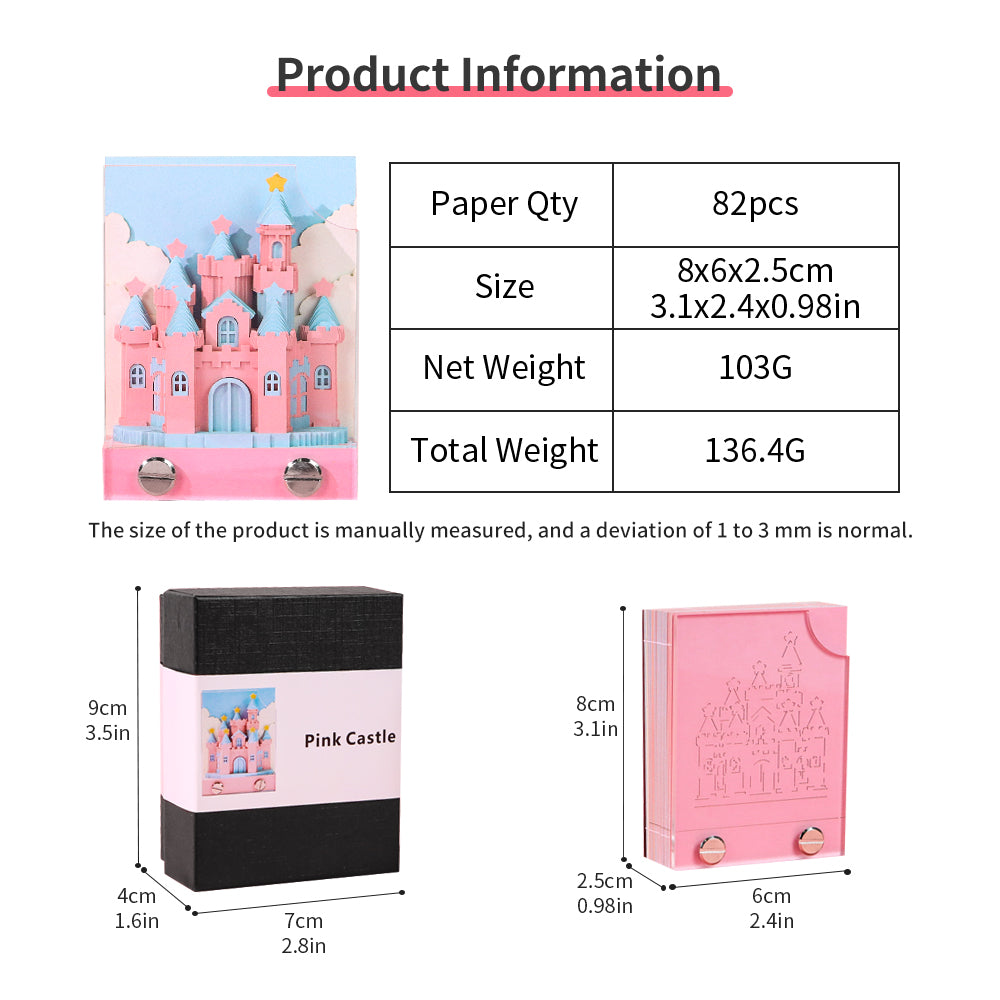 Pink Castle Cheap 3D Model Hand Torn Memo Pad