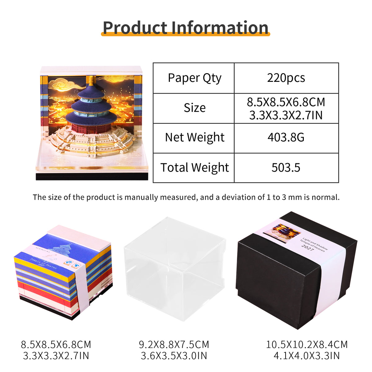 Temple of Heaven 3d Model Hand Tear off 2027 Calendar 3D Memo Pad
