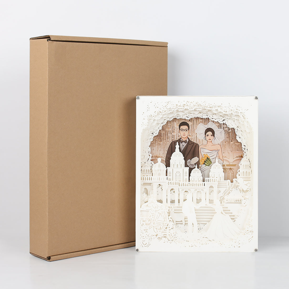 Wedding Photos Paper Cut Carved Light Box with Led Light