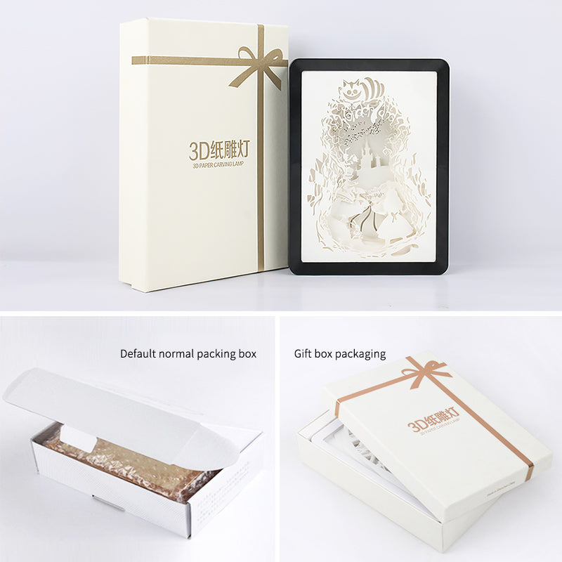 Alice Anime Paper Cut Carved Light Box with Led Light