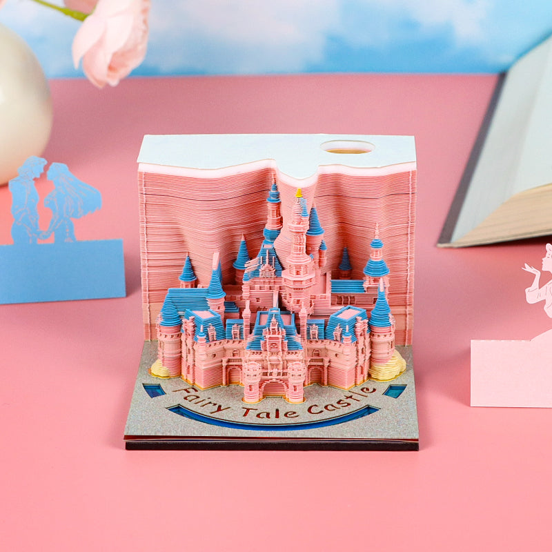2025 hot selling Fairy tale castle  3D memo pad