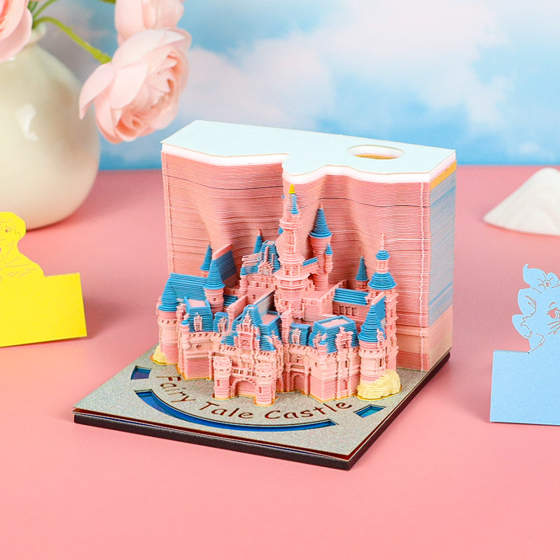2025 hot selling Fairy tale castle  3D memo pad
