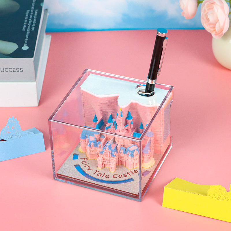 2025 hot selling Fairy tale castle  3D memo pad