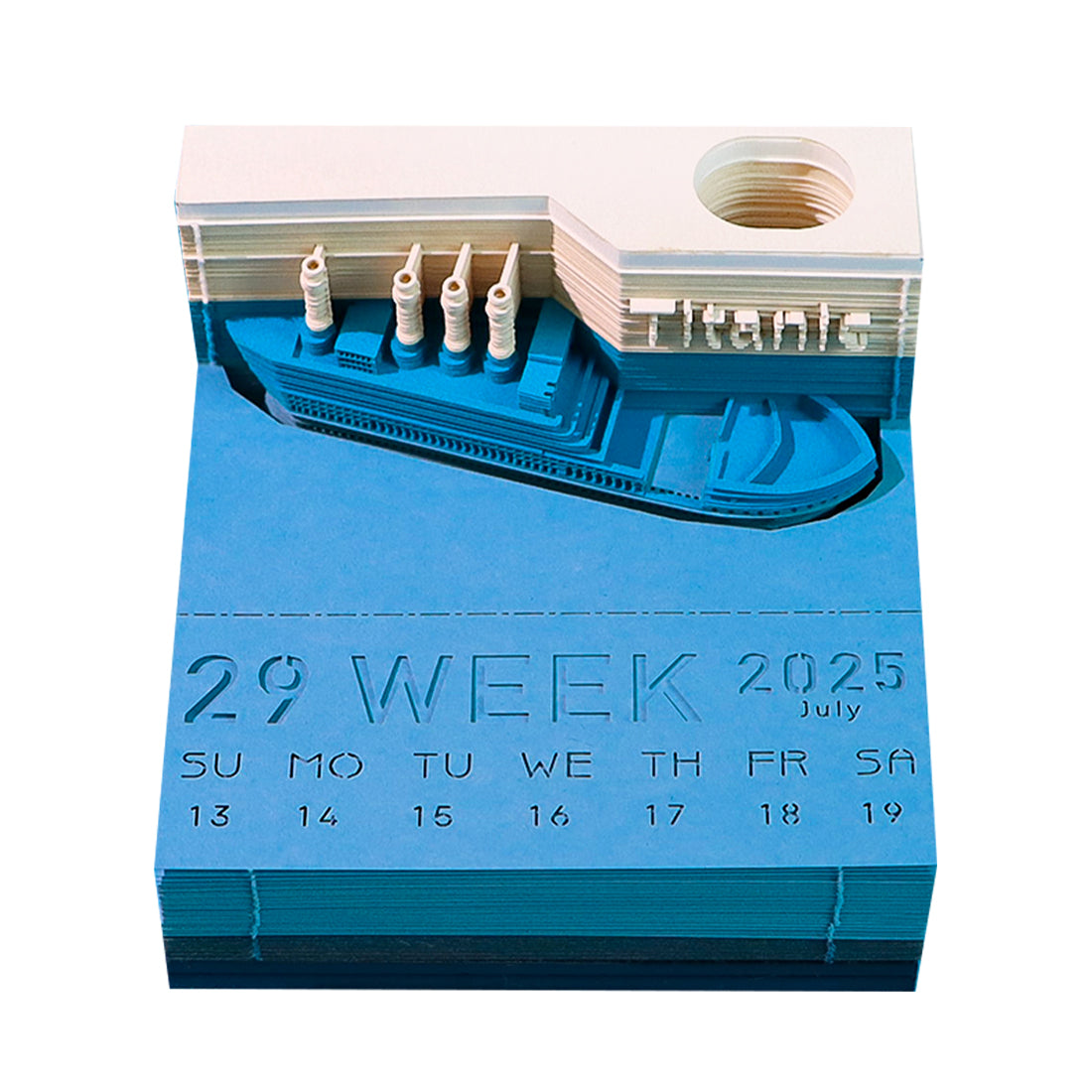 Titanic Model Hand Tear off 3D Calendar Memo Pad With Light