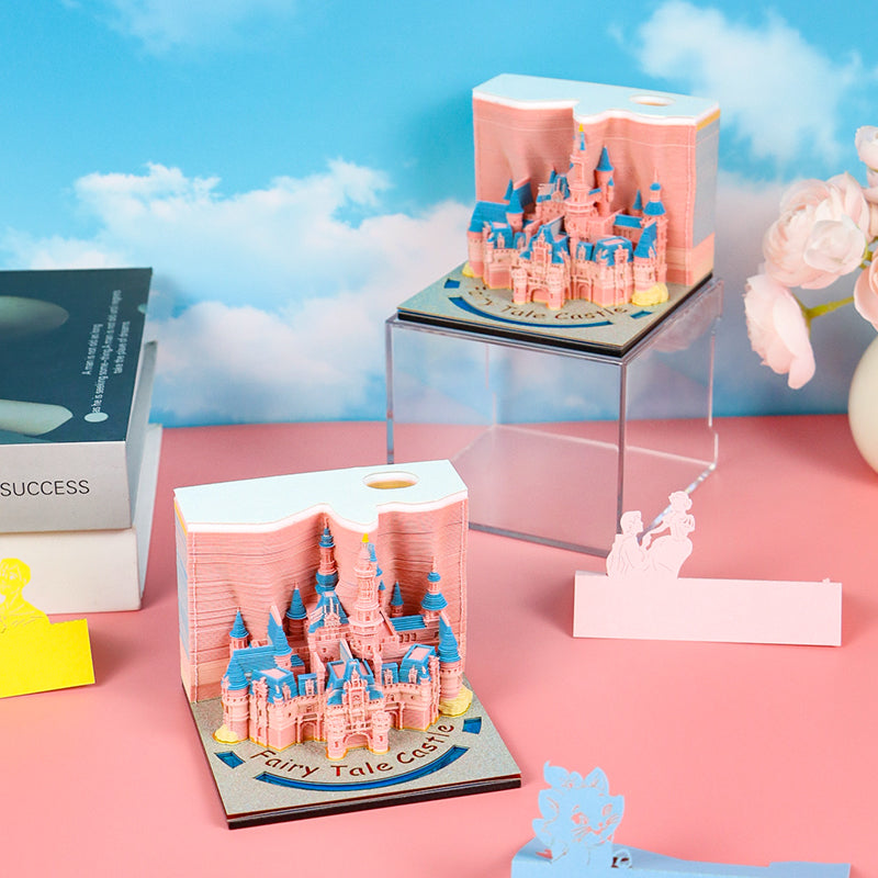 2025 hot selling Fairy tale castle  3D memo pad