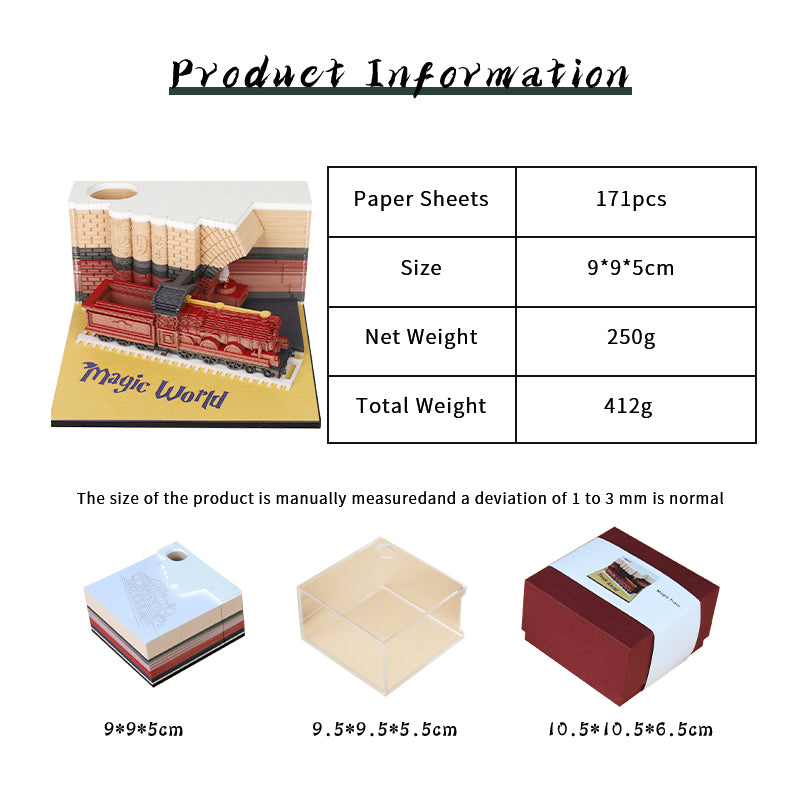Magic train 3D memo pad