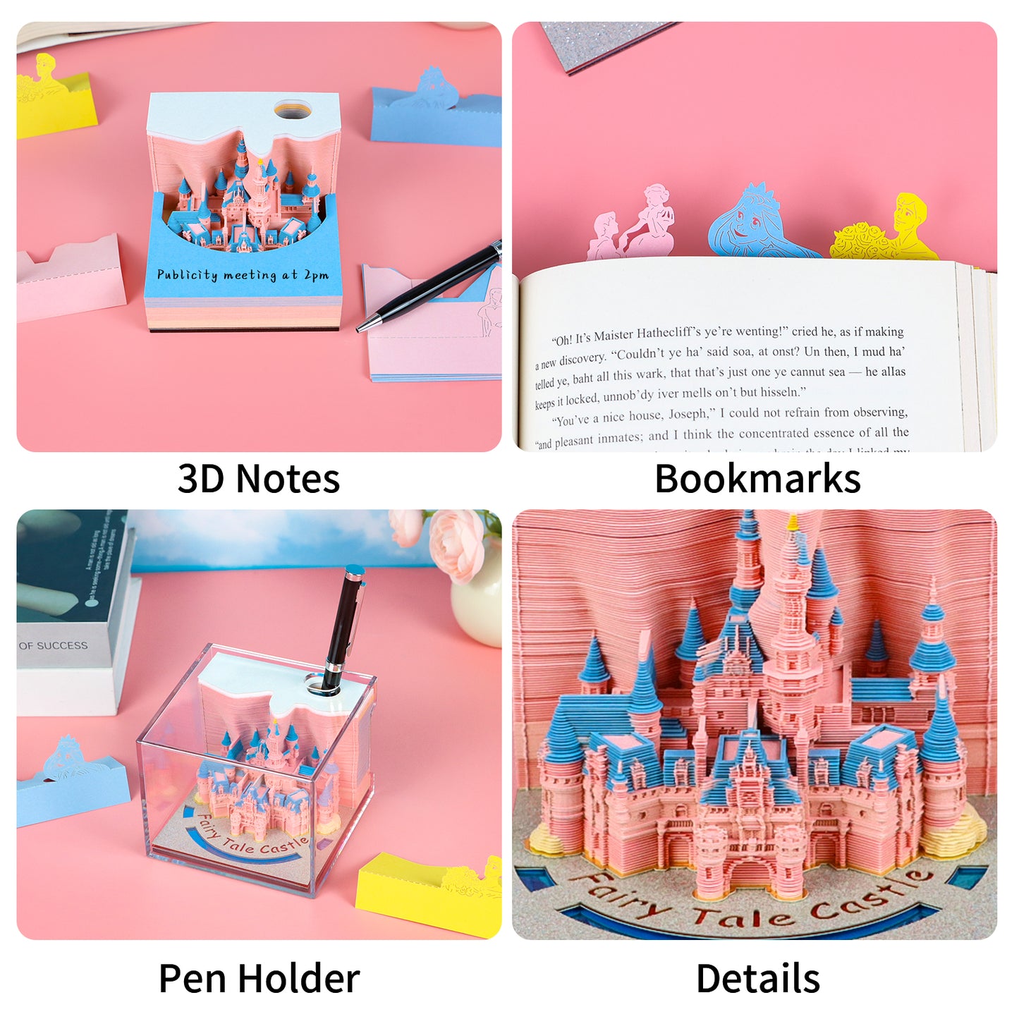 2025 hot selling Fairy tale castle  3D memo pad