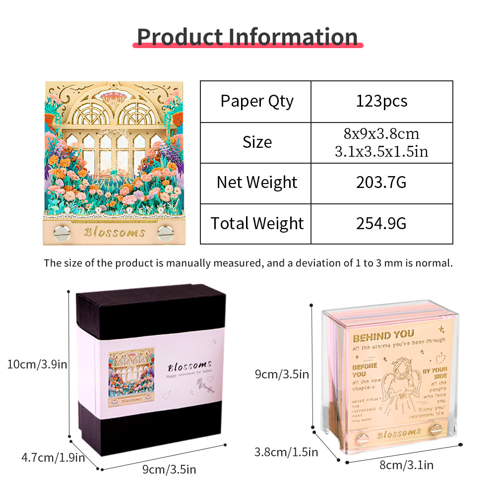Flower Blossoms 3D Memo Pad