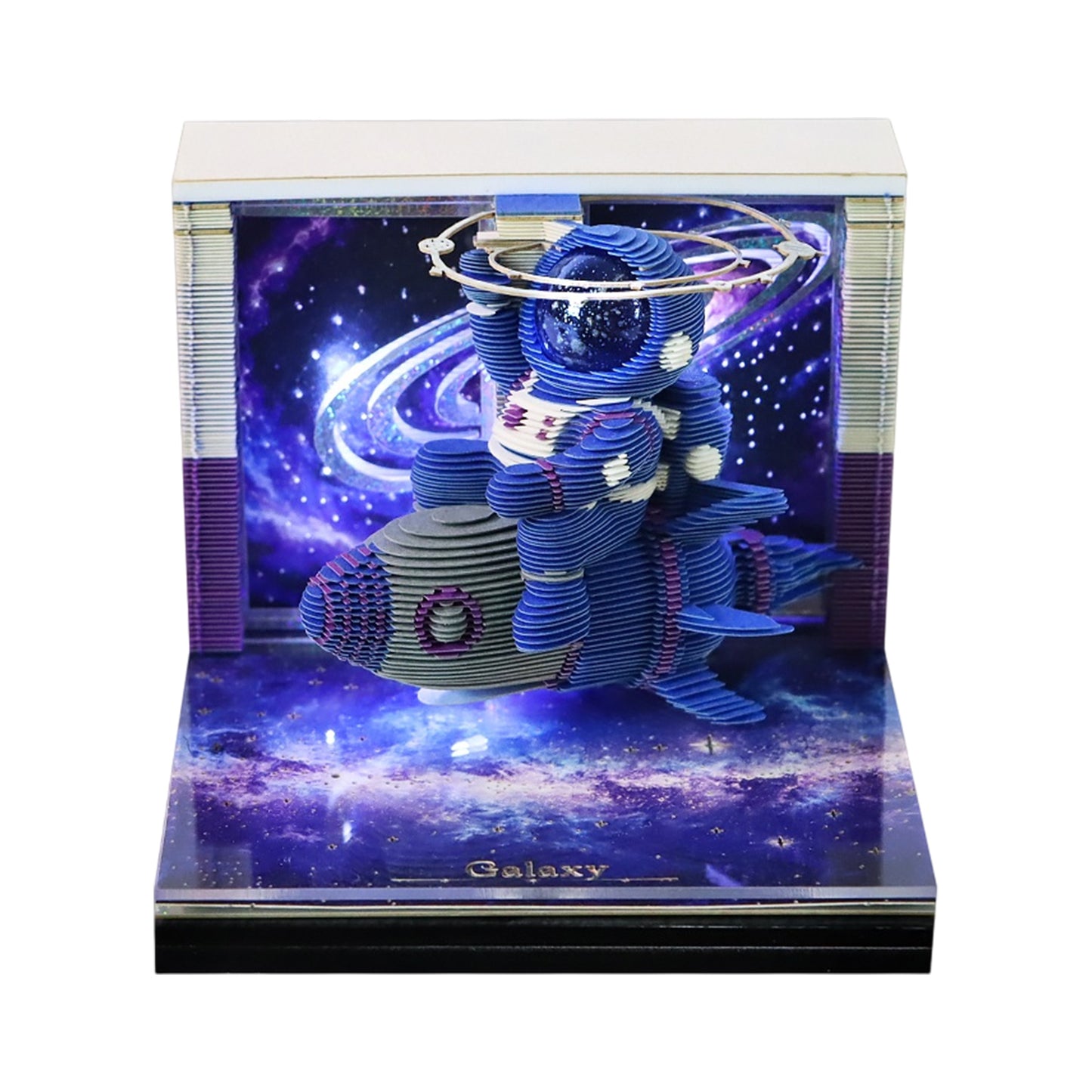 Cartoon Interstellar Astronaut Model Hand Tear-off 3D Calendar Memo Pad With Light