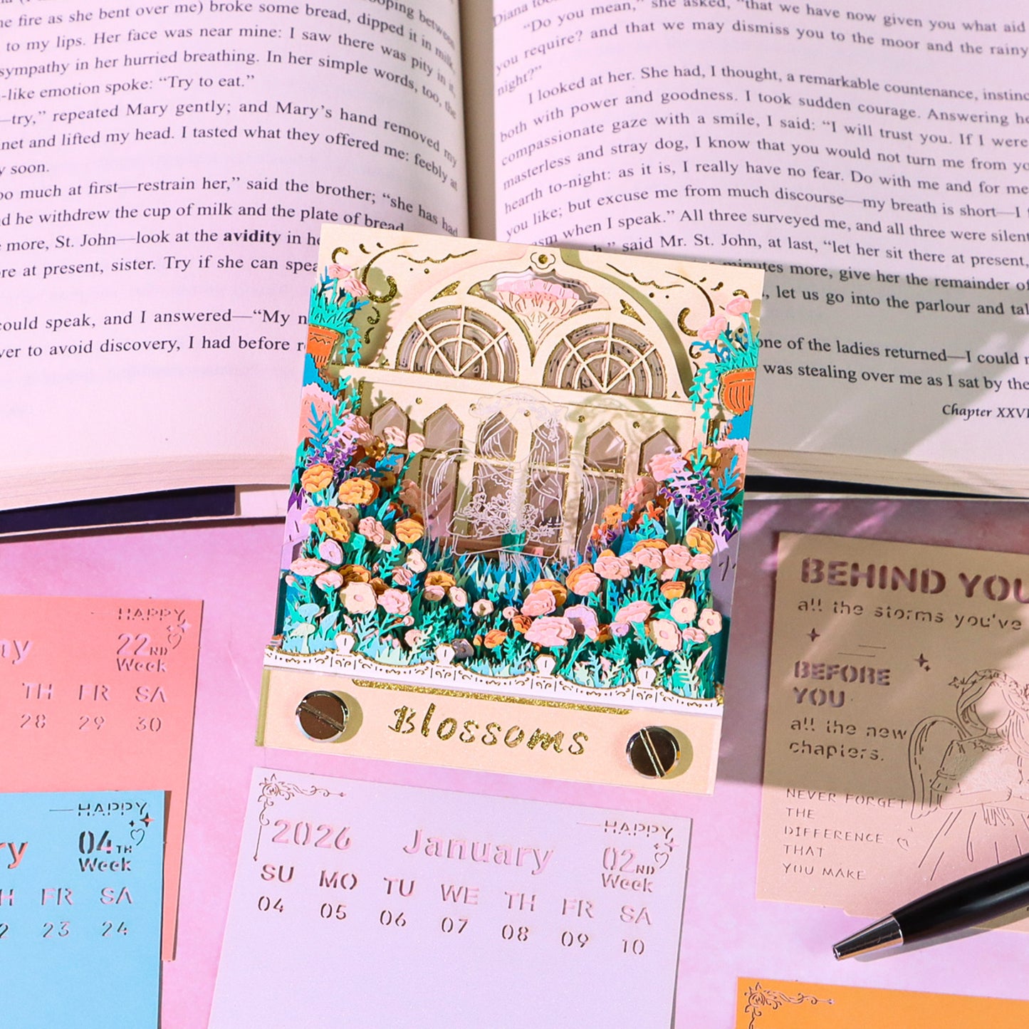 Carnation Flower Blossoms 3D Memo Pad（3D Calendar 2026）