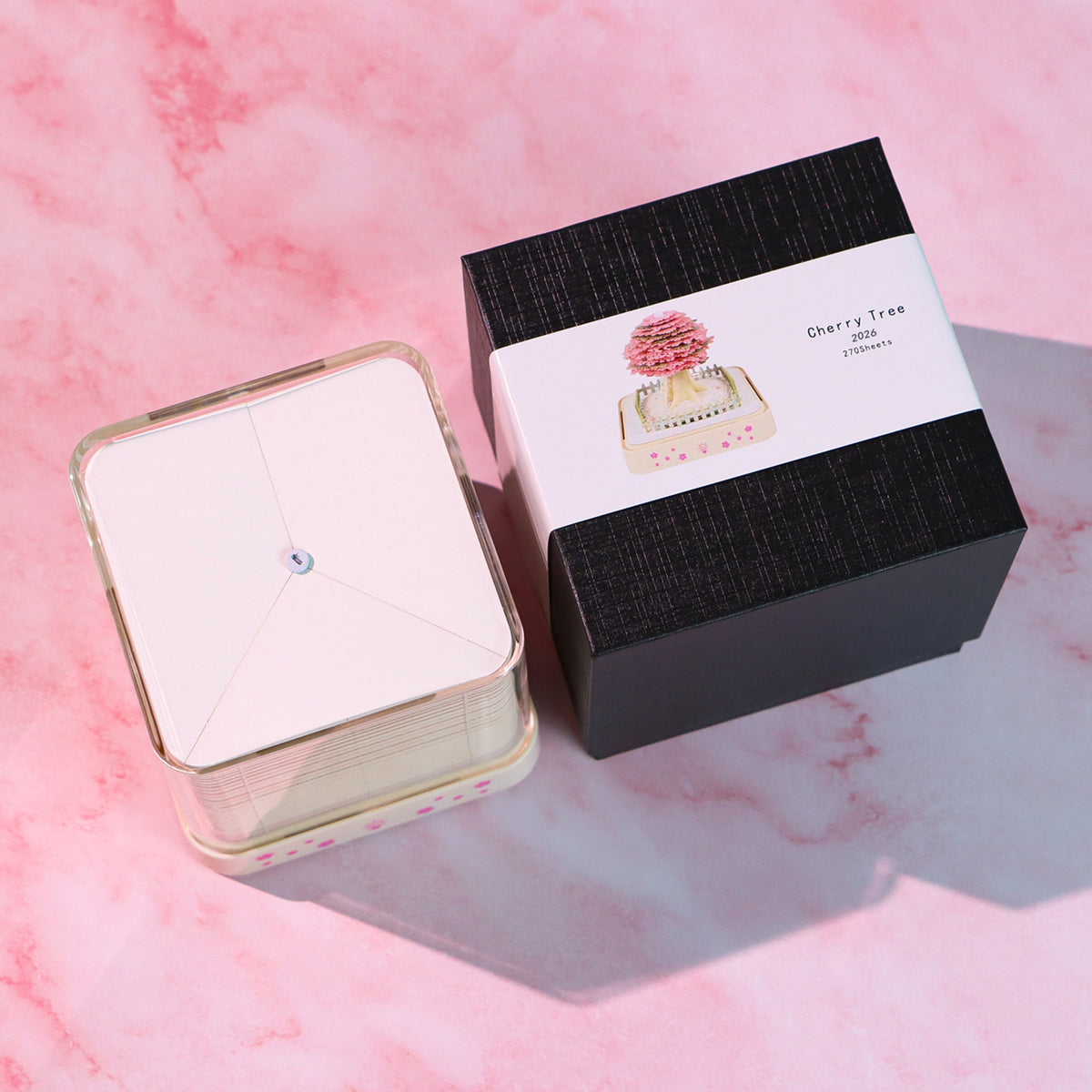 Cherry Blossom Tree Model Hand Tear-off 3D Calendar Memo Pad With Light