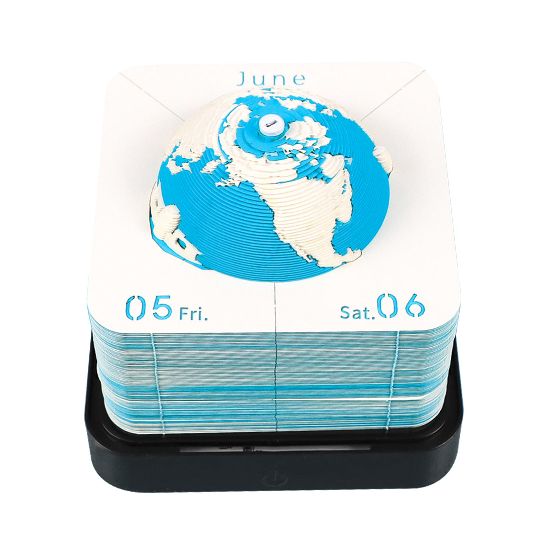 Earth Model Hand Torn Memo Pad 3D Calendar (Black Base）
