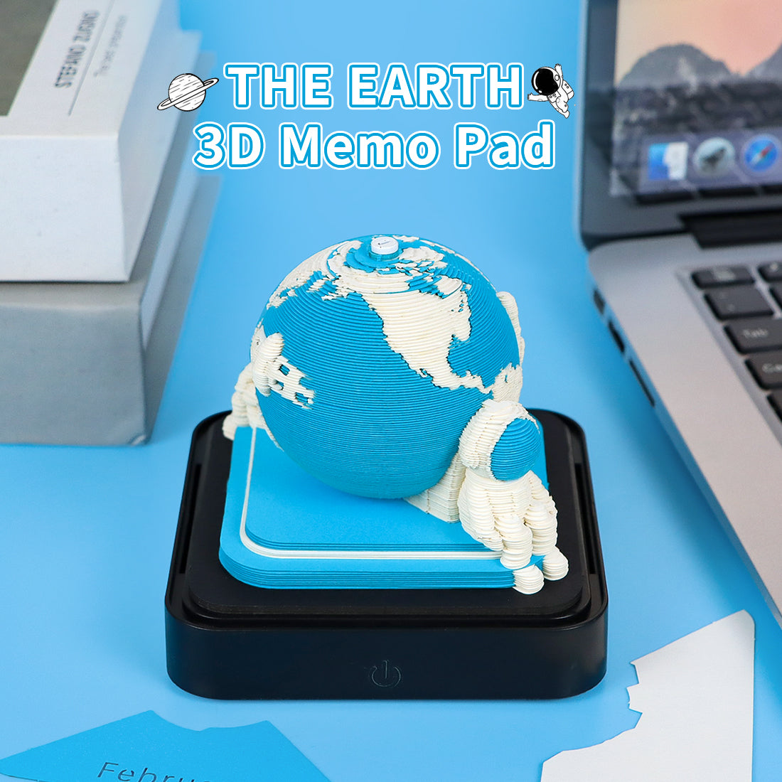 Earth Model Hand Torn Memo Pad 3D Calendar (Black Base）
