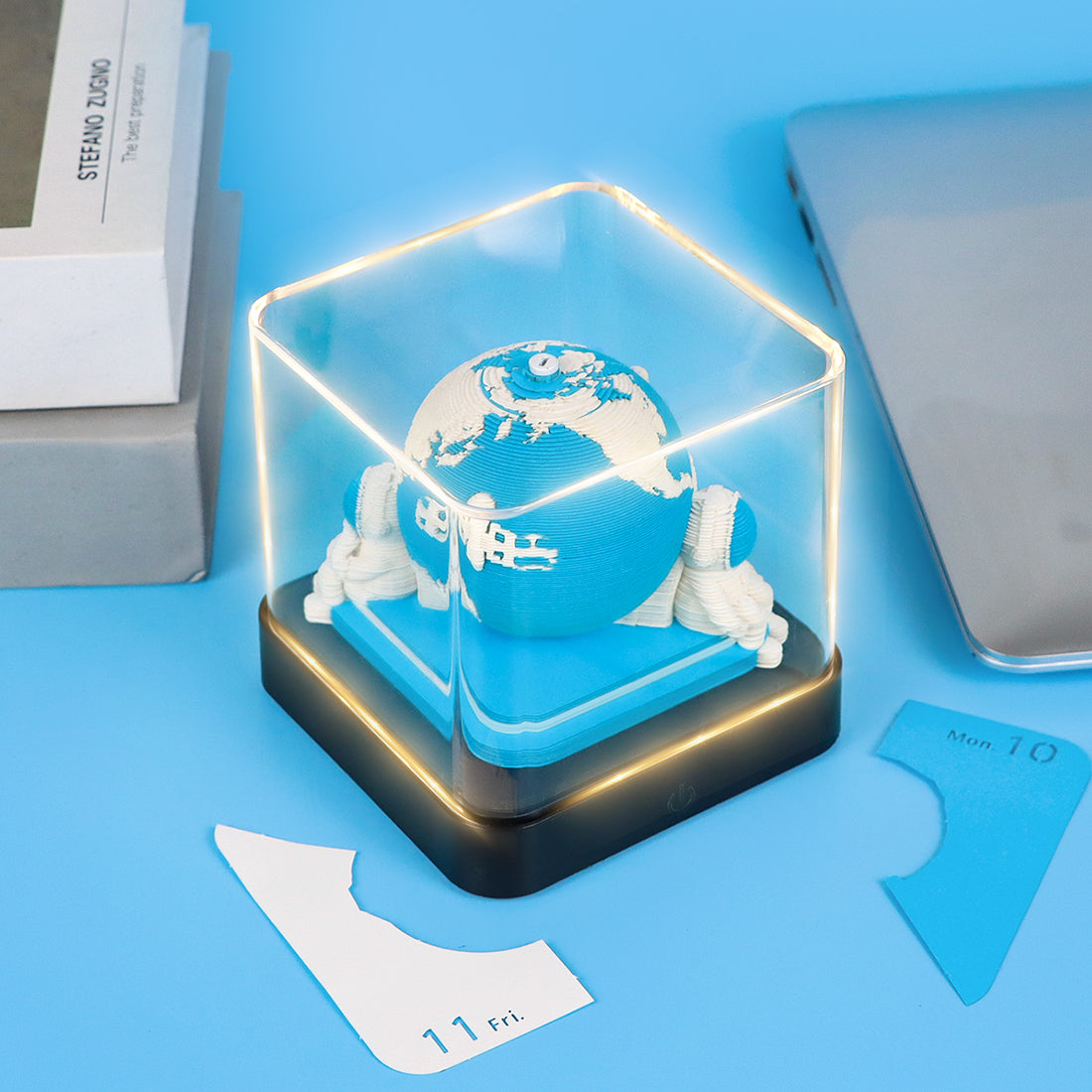 Earth Model Hand Torn Memo Pad 3D Calendar (Black Base）