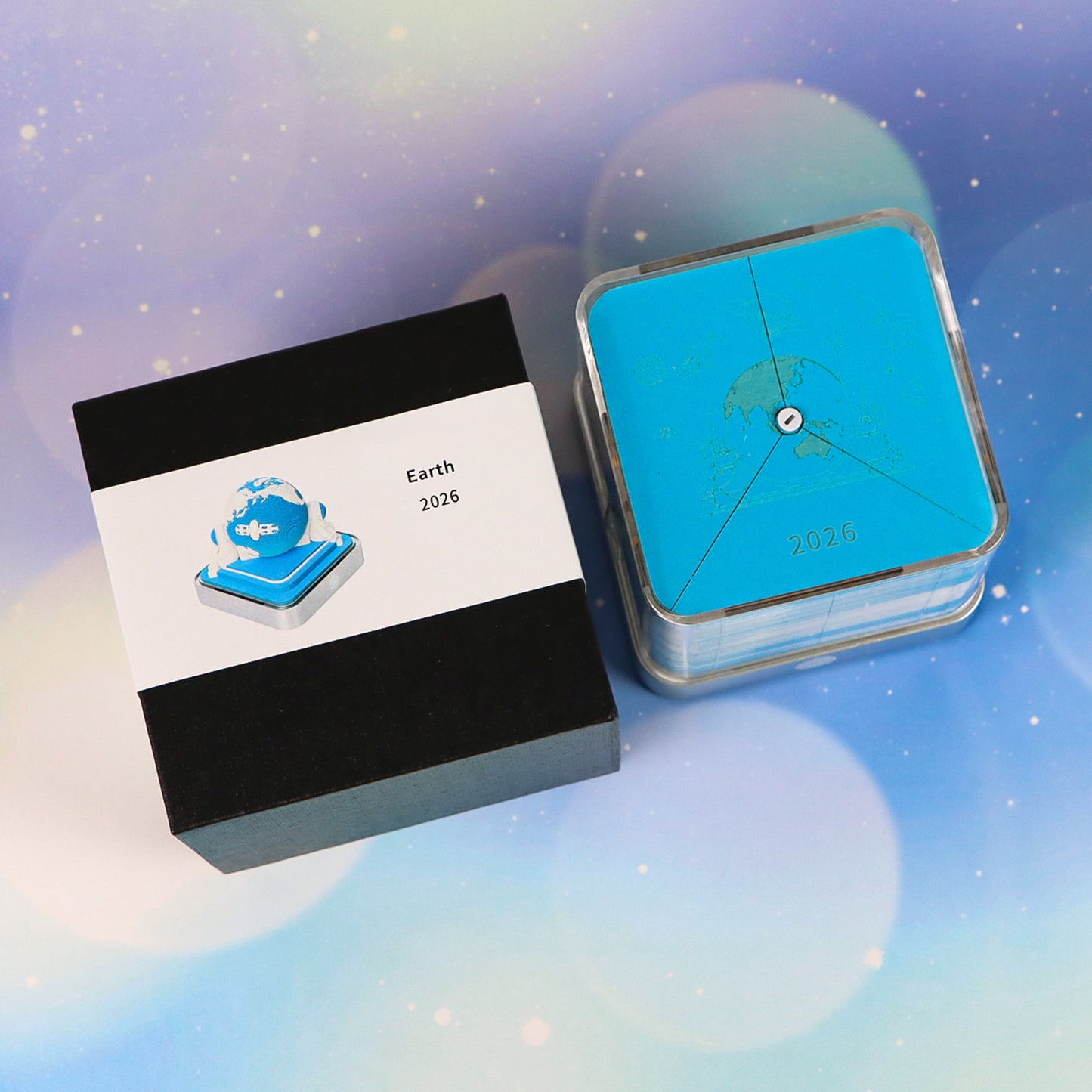 Earth Model Hand Torn Memo Pad 3D Calendar (Silver Base）