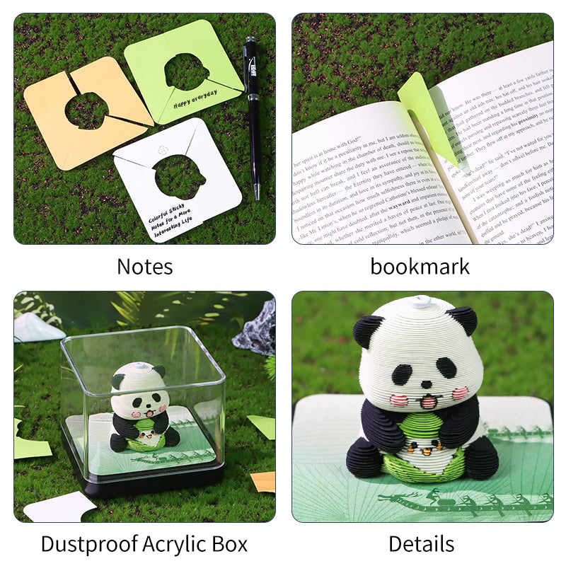 Panoramic Panda Model 3D Memo Pad