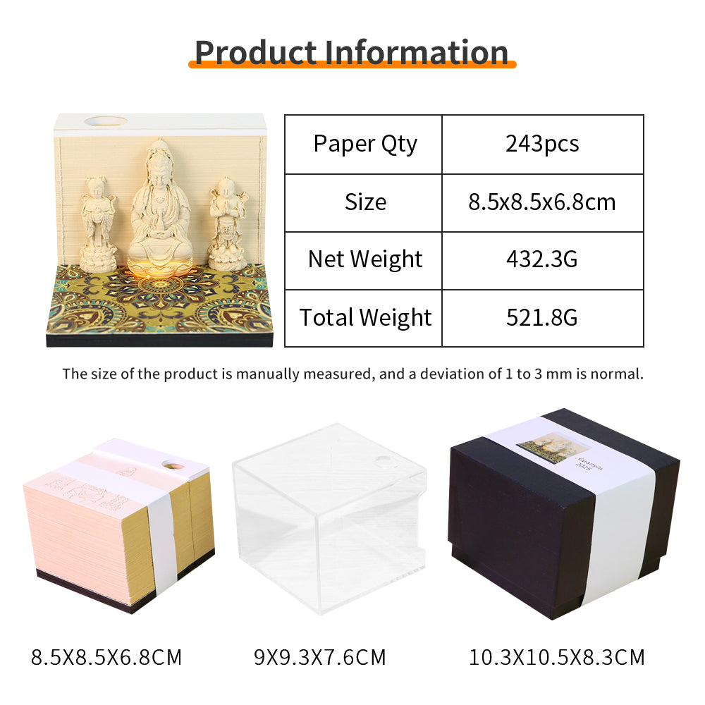Bodhisattva Guanyin 3D Memo Pad