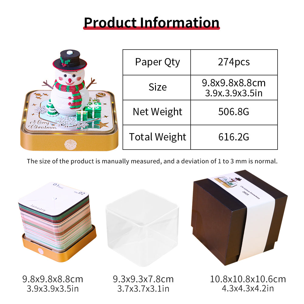 Snowman model 3d memo pad