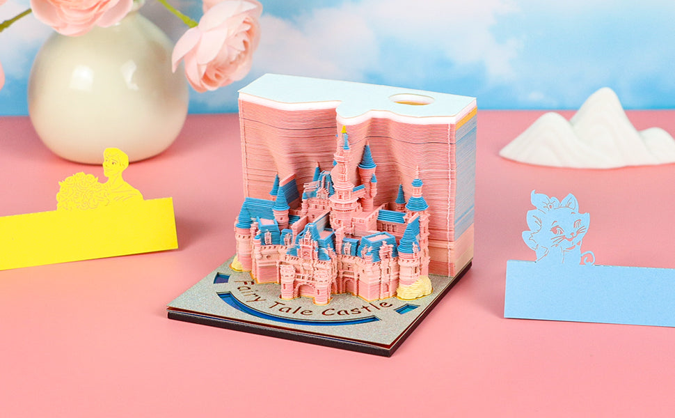2025 hot selling Fairy tale castle  3D memo pad