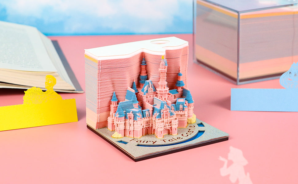 2025 hot selling Fairy tale castle  3D memo pad