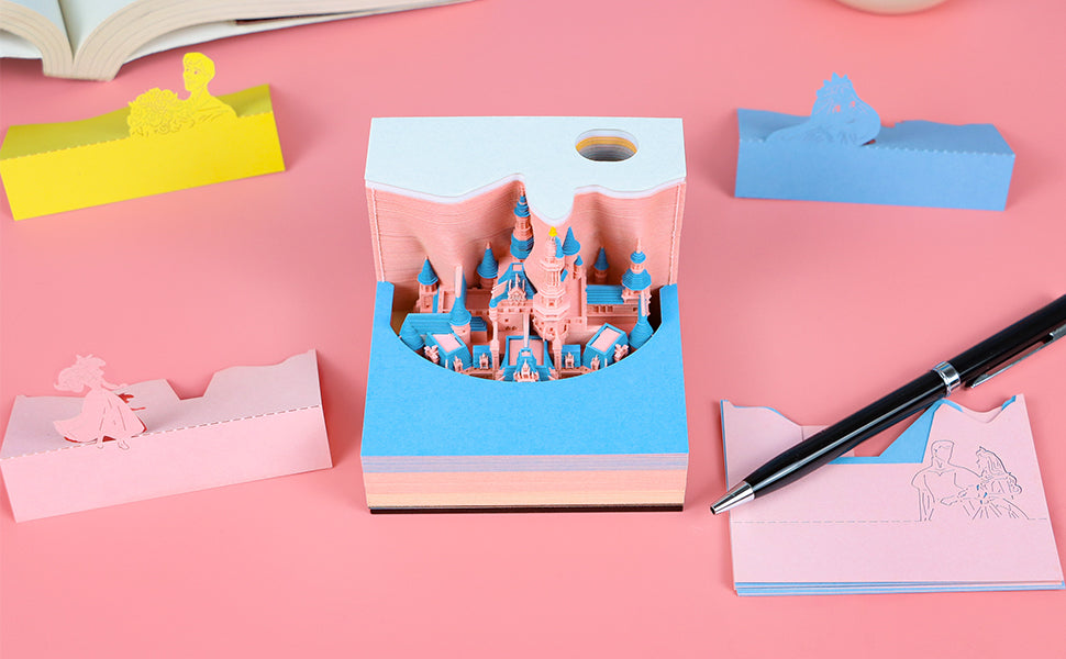 2025 hot selling Fairy tale castle  3D memo pad