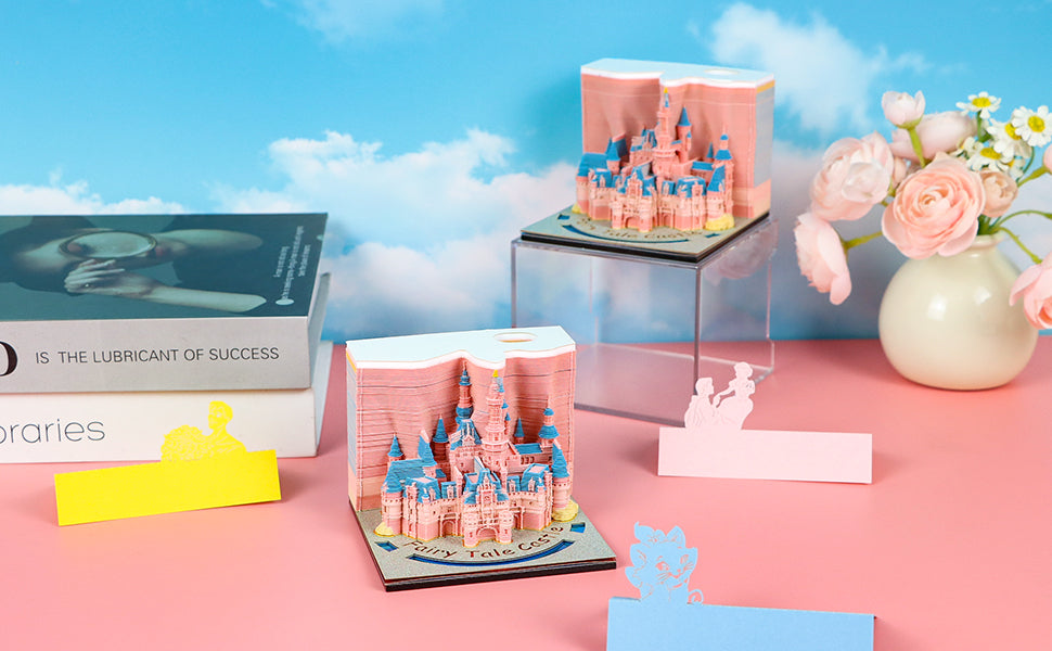 2025 hot selling Fairy tale castle  3D memo pad