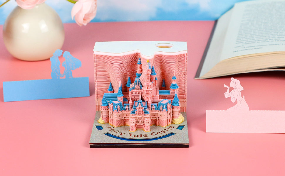 2025 hot selling Fairy tale castle  3D memo pad