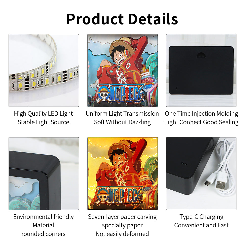 Uchiha Sasuke Anime Light Box Paper Craving Lamp（Black Shadow Box Frame）
