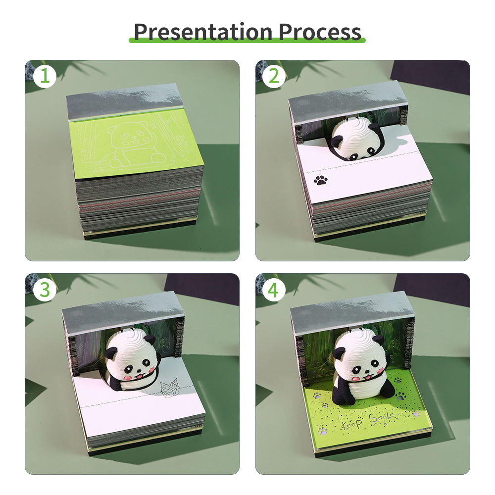 Smile Cute Panda 3D Memo Pad