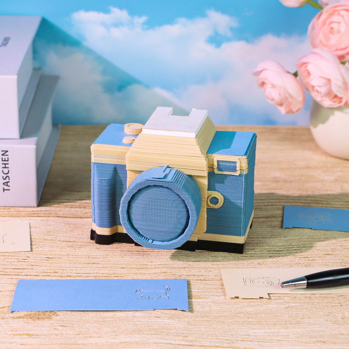 3D Camera Model Hand Tear off 3D Memo Pad with Light