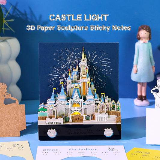 Disney Cinderella Castle 3D Memo Pad（3D Calendar 2026）