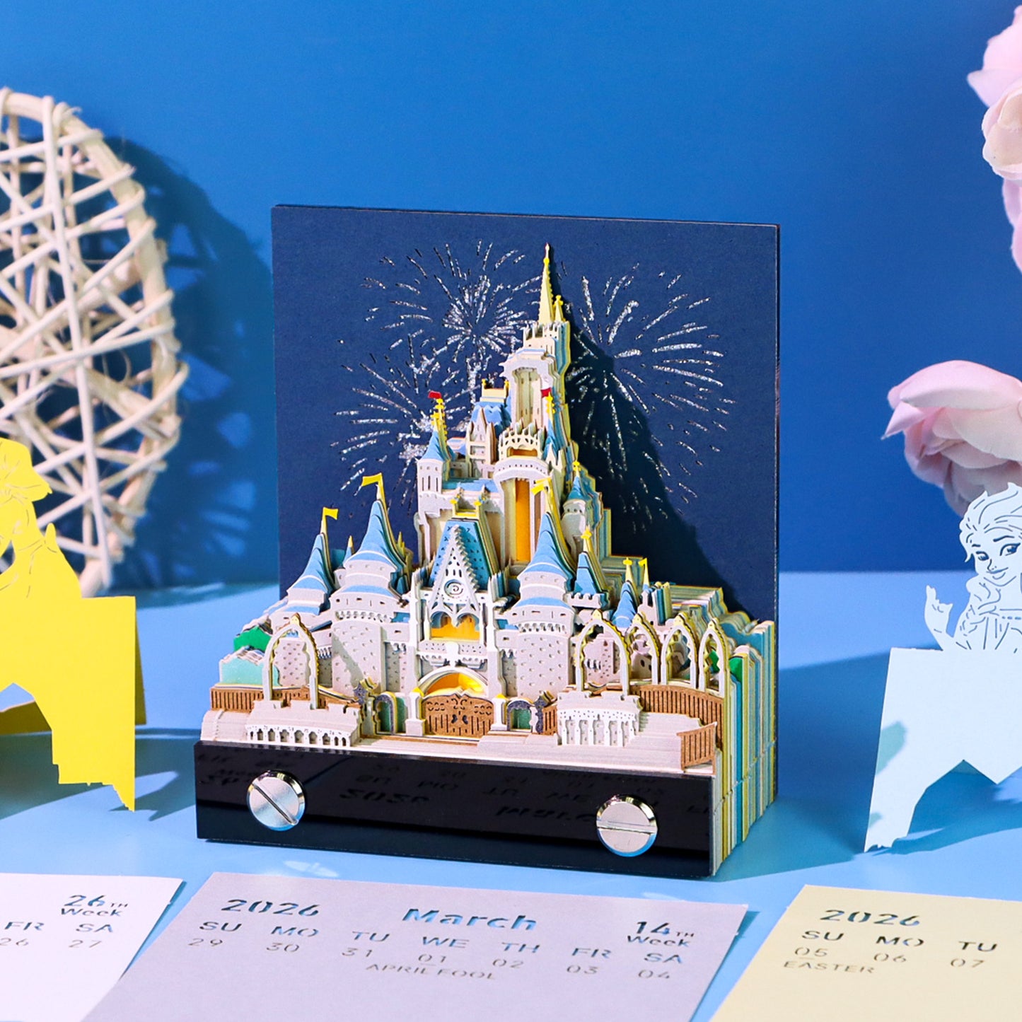 Disney Cinderella Castle 3D Memo Pad（3D Calendar 2026）