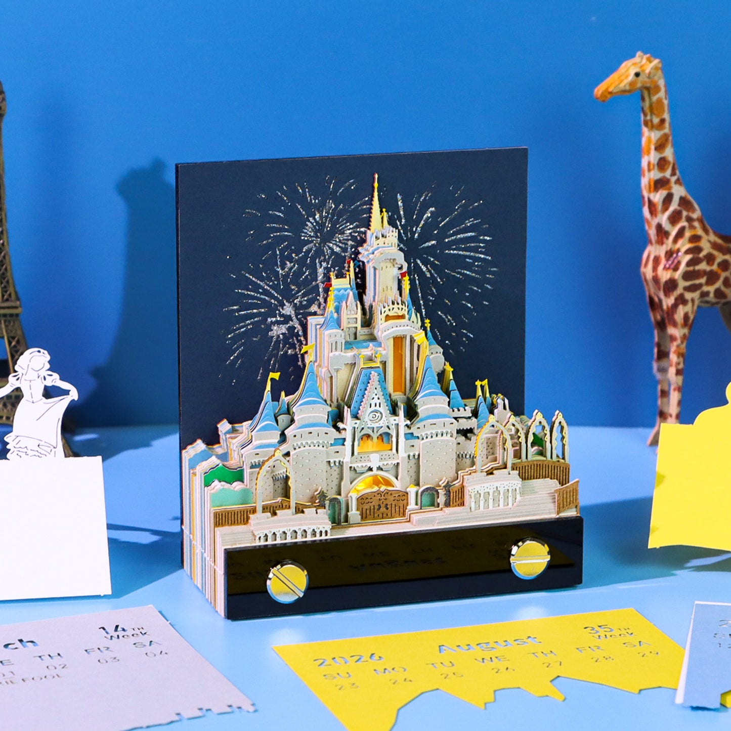 Disney Cinderella Castle 3D Memo Pad（3D Calendar 2026）