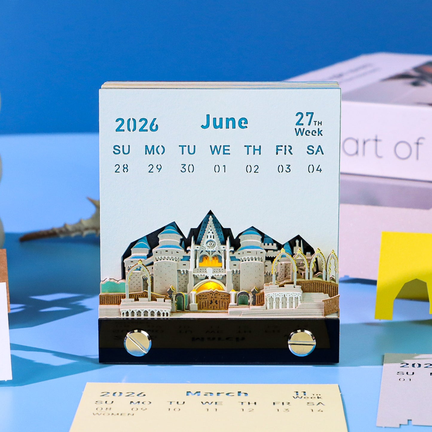 Disney Cinderella Castle 3D Memo Pad（3D Calendar 2026）