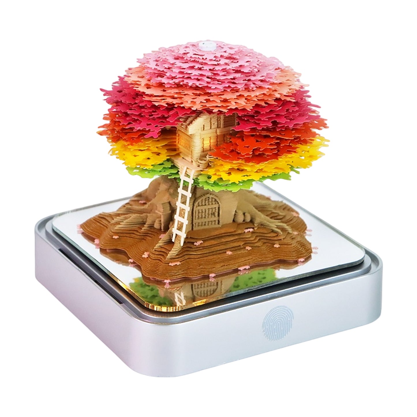 Pink Sakura Tree Model Hand Tear-off 3D Calendar Memo Pad With Light