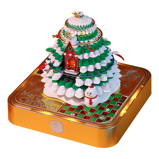 Christmas Tree Model Hidden 3D Calendar (Golden Base）