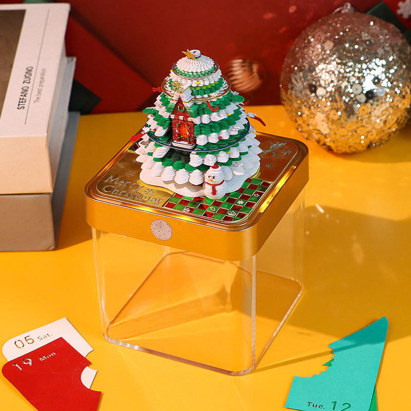 Christmas Tree Model Hidden 3D Calendar (Golden Base）