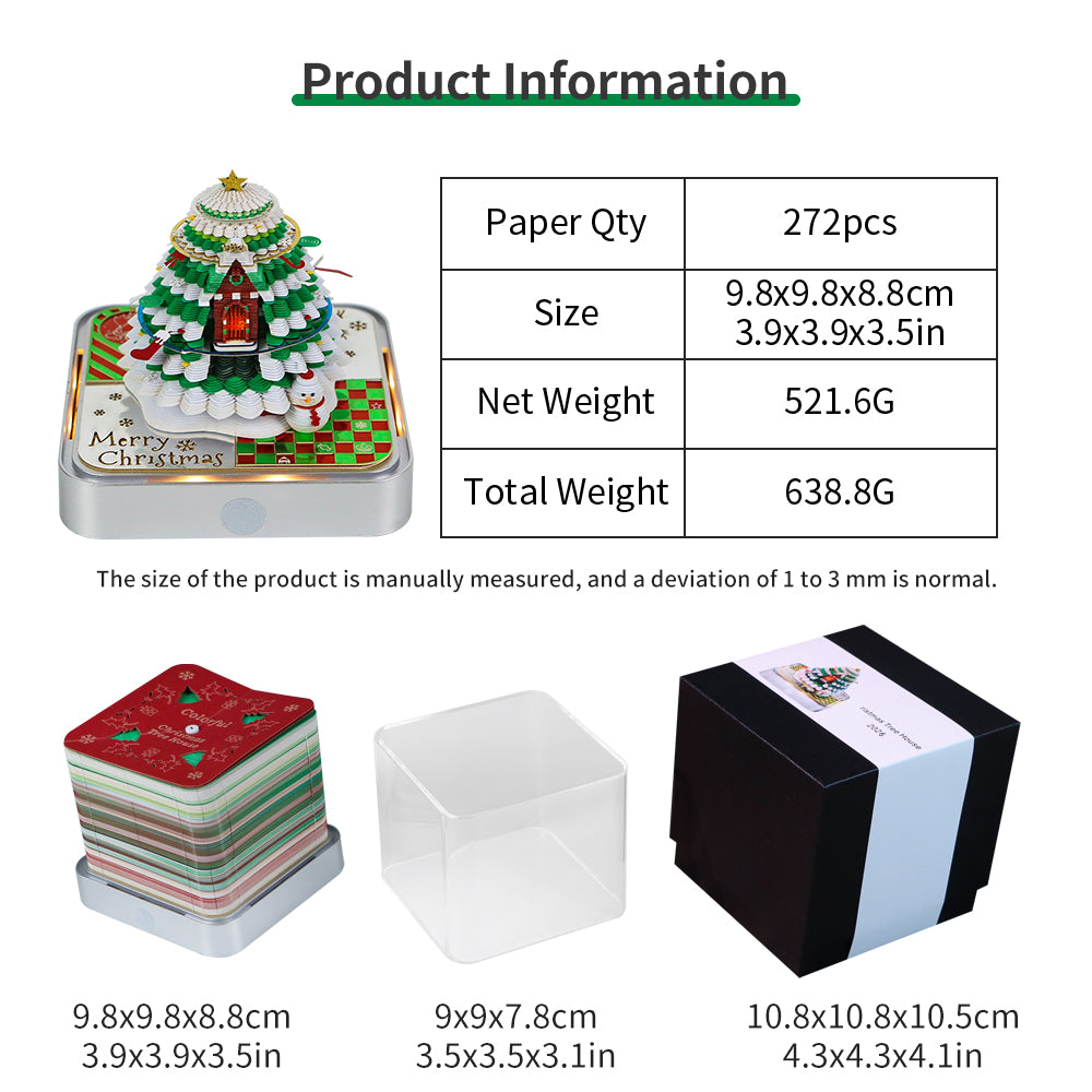 Christmas Tree Model Hidden 3D Calendar (Silver Base）