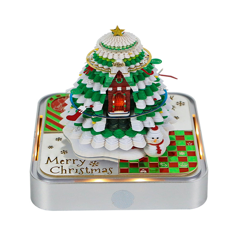 Christmas Tree Model Hidden 3D Calendar (Silver Base）