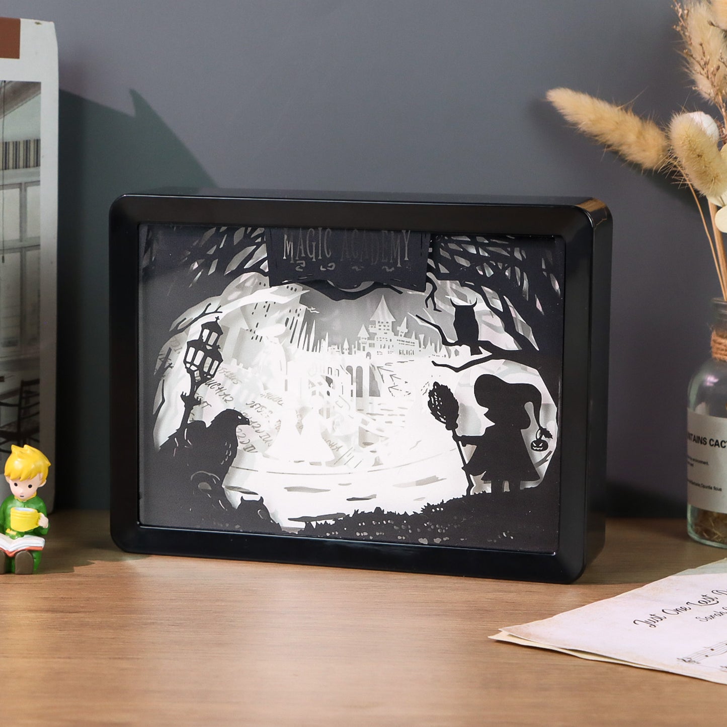 Magic Academy Light Box Paper Craving Lamp（Black Shadow Box Frame）