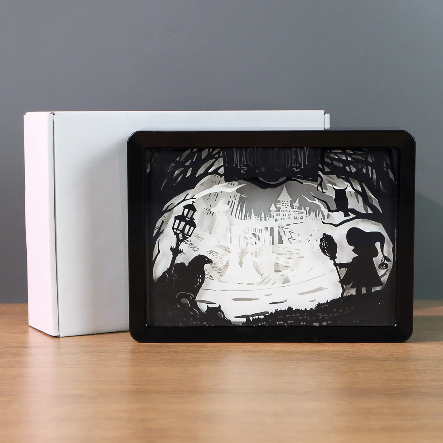 Magic Academy Light Box Paper Craving Lamp（Black Shadow Box Frame）