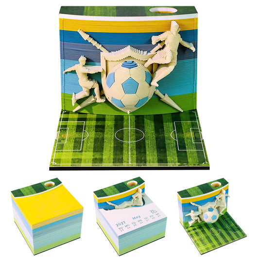 World Cup Football Model Hand Tear off 3D Calendar Memo Pad