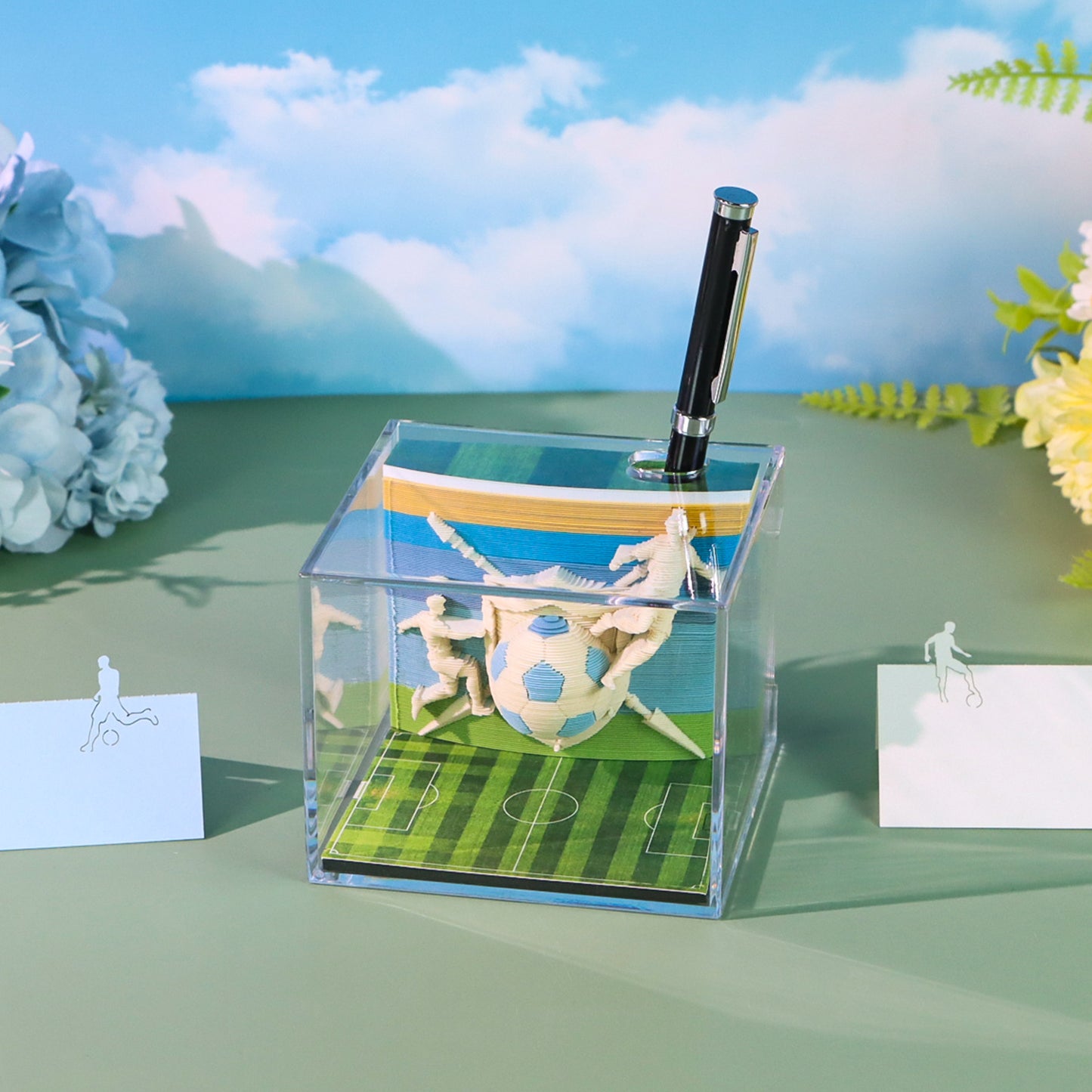 World Cup Football Model Hand Tear off 3D Calendar Memo Pad