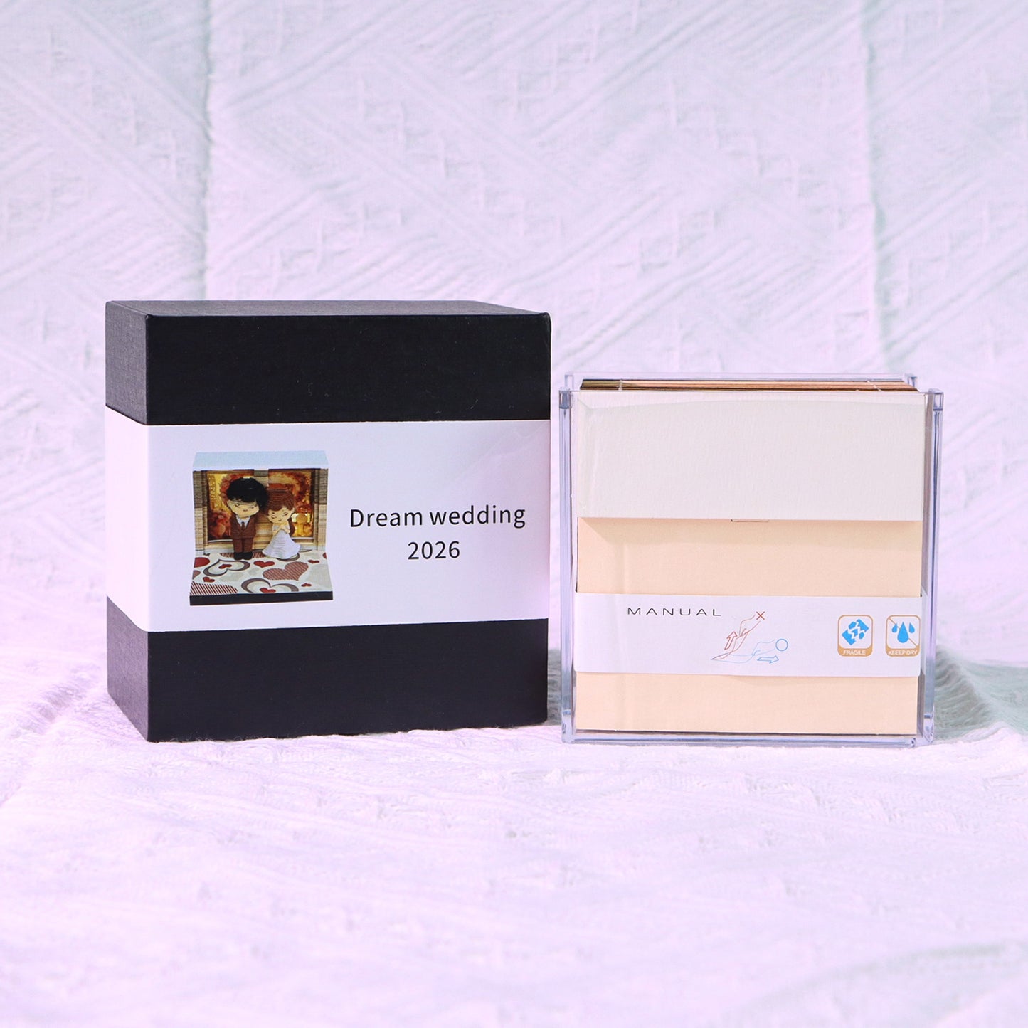 Happy Wedding 3D Calendar Memo Pad With Light