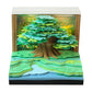 Four-leaf Tree Model Hand Tear off 3D Calendar Memo Pad With Light