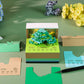 Four-leaf Tree Model Hand Tear off 3D Calendar Memo Pad With Light