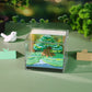 Four-leaf Tree Model Hand Tear off 3D Calendar Memo Pad With Light